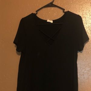 Women’s black Tee with cross